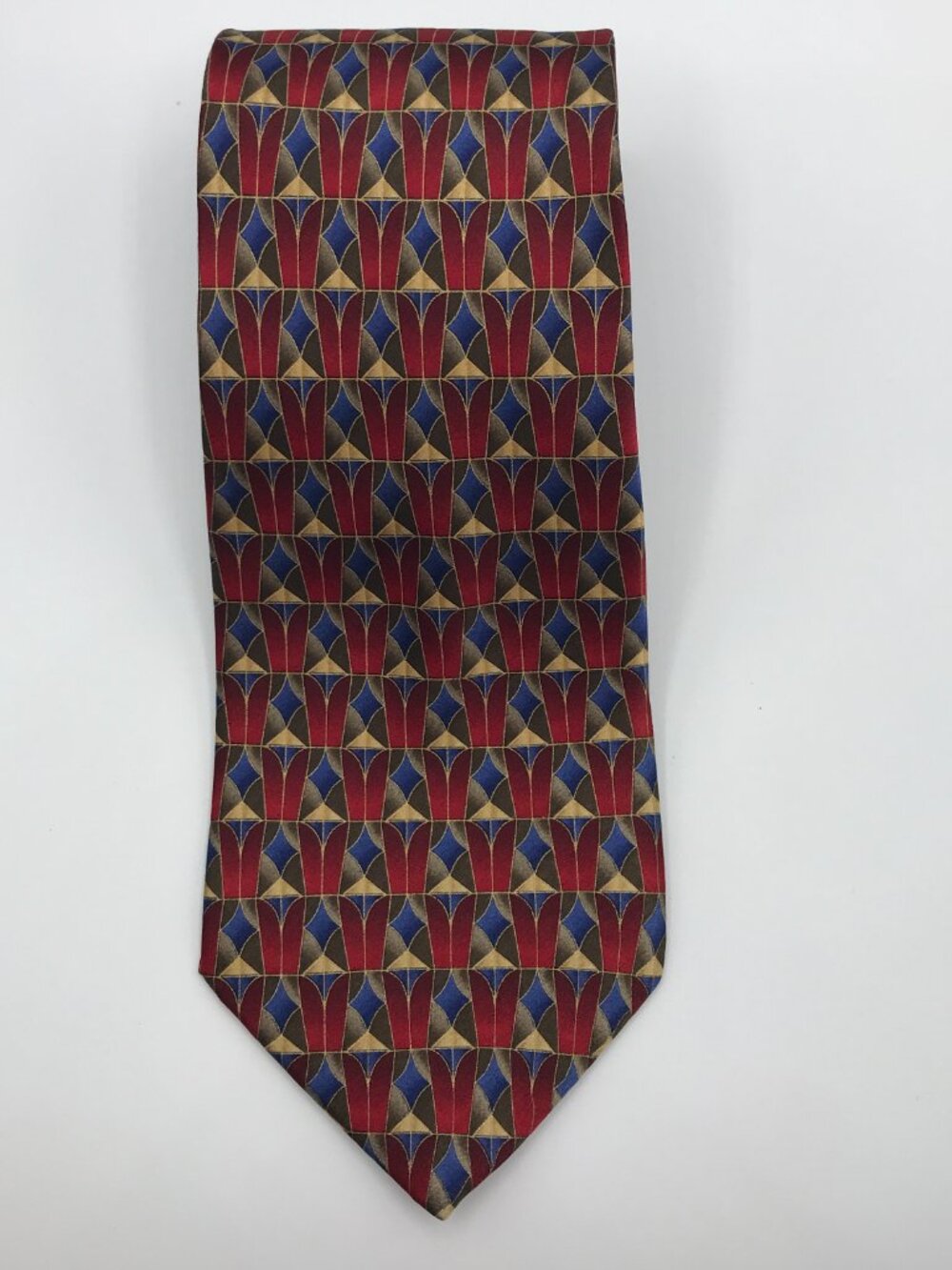 Cocktail Colors Men's Red 100% Silk Hand Made 4" X 63" Bias Tie Vintage